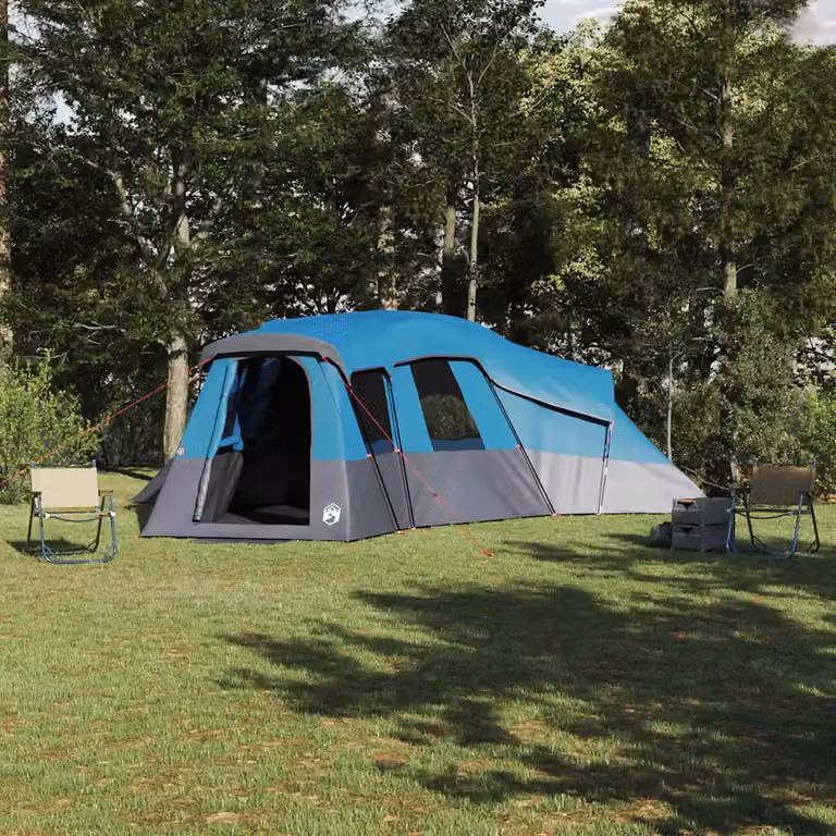 Tenda Familiare Impermeabile vidaXL per 20 Persone in Taffetà Blu