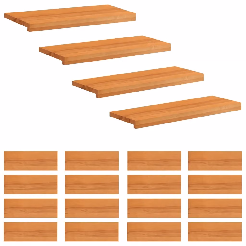 Set di 20 tappeti per scale in legno vidaXL, colore marrone, L: 70 cm, P: 30 cm, H: 2 cm – 2