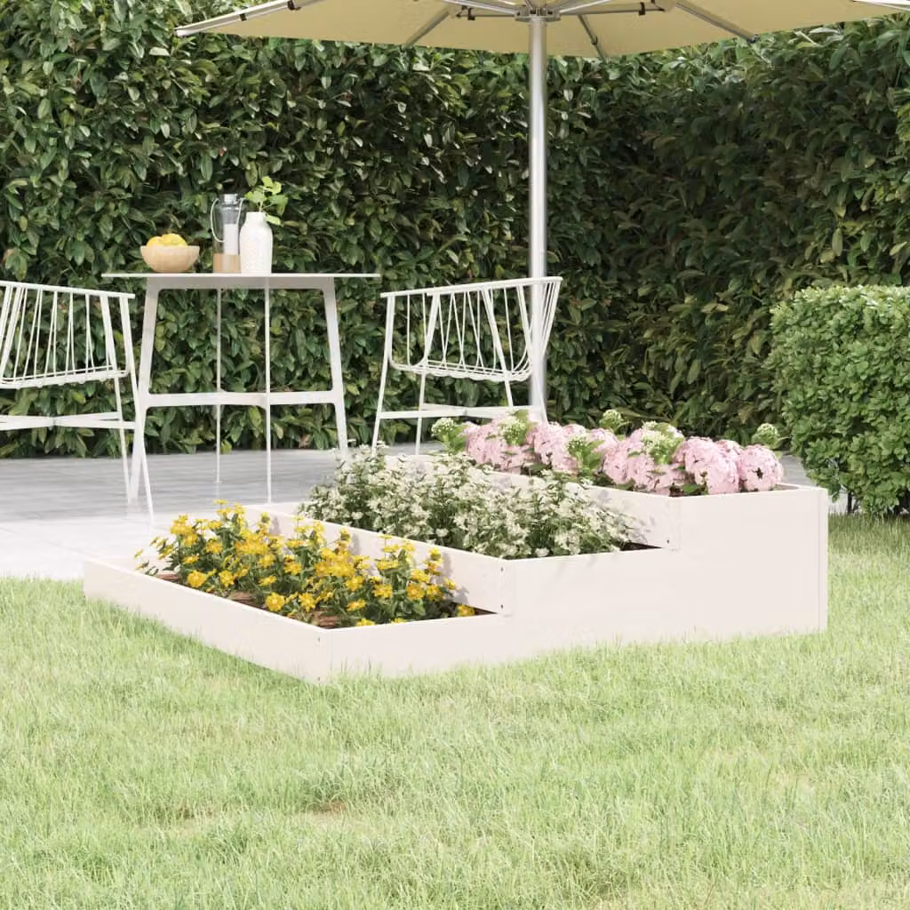Fioriera rialzata vidaXL in legno di pino bianco L: 107 cm, P: 107 cm, H: 27 cm