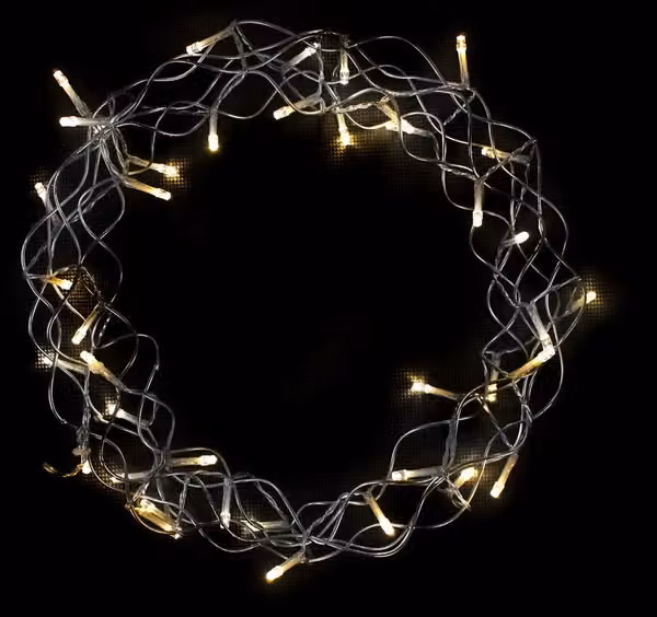 LEX LED ghirlanda metallica a maglia grossa, bianco caldo, Ø 30 cm, 40 LED