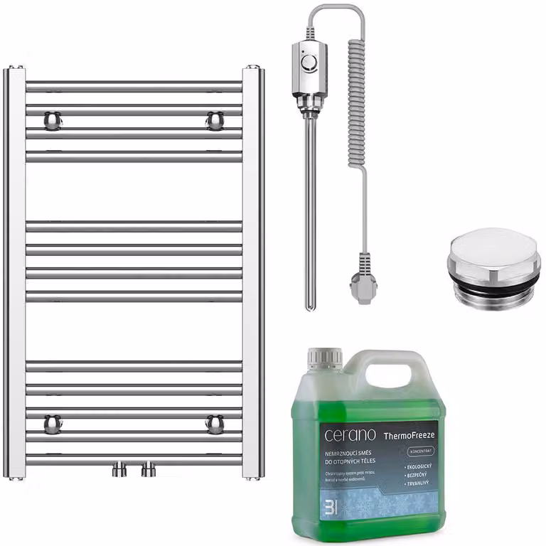 Set di radiatori elettrici da bagno Benito - 300W - cromato - 700x450 mm