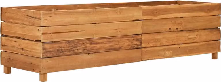 vidaXL Letto rialzato 150x40x38 cm in legno di recupero teak e acciaio