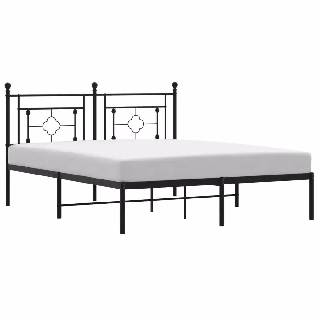Letto con testiera in metallo nero vidaXL L/P: 160 x 200 cm – 2
