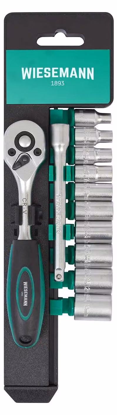 Omgoods - Set di 12 chiavi a bussola con cricchetto da 1/4"