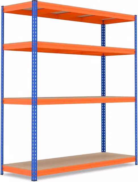 Scaffale in metallo e MDF Design Mania con 4 ripiani regolabili, ideale per cucina o garage, L: 181 cm, P: 61 cm, H: 203 cm