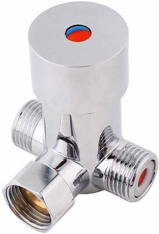 Miscelatore per doccia termoelettrico, attacco G1/2 - Miscelatore - Realizzato in ottone resistente - Facile da installare - Acqua calda/fredda
