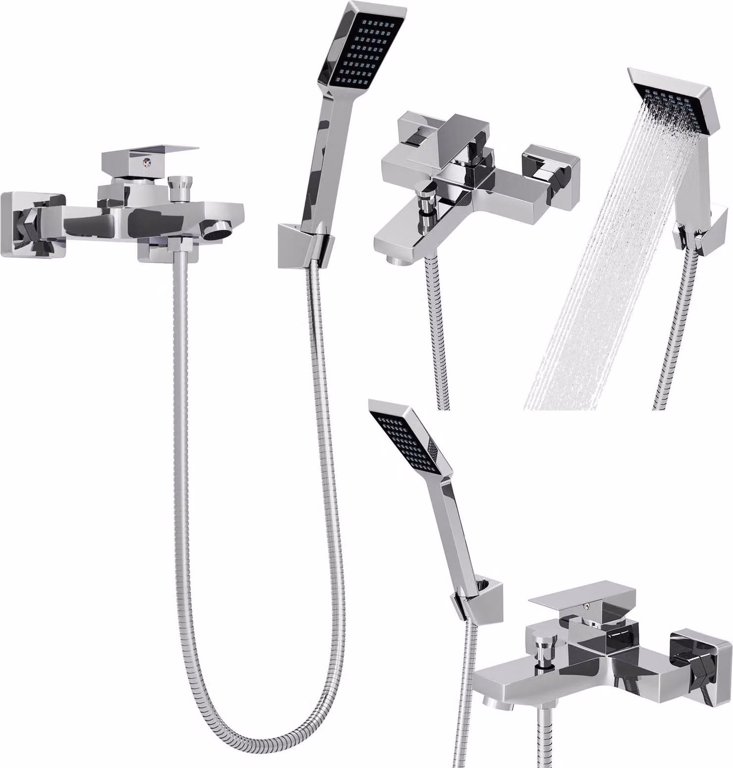 Granitan - Set doccia - Sistema doccia - Cartuccia in Vetroceramica - Ottone - Cromo - Doccia a pioggia - CARO