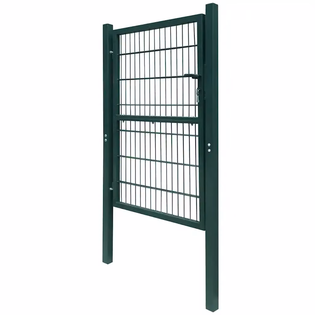 Cancello singolo per recinzione 2D vidaXL in acciaio verde L: 100 cm, H: 120 cm – 2