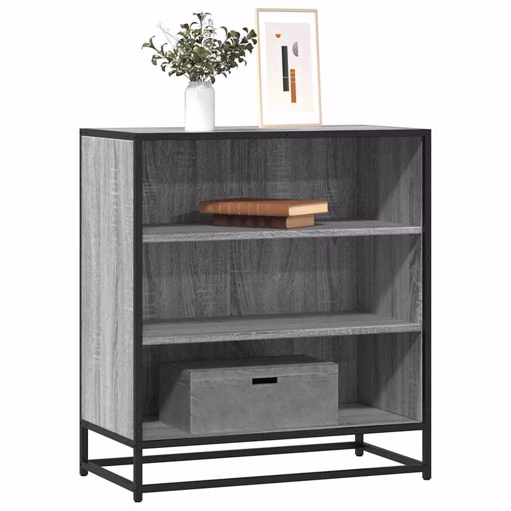 Credenza vidaXL in stile industrial in MDF e metallo, Grigio Sonoma, L 68 cm x P 35 cm x H 76 cm