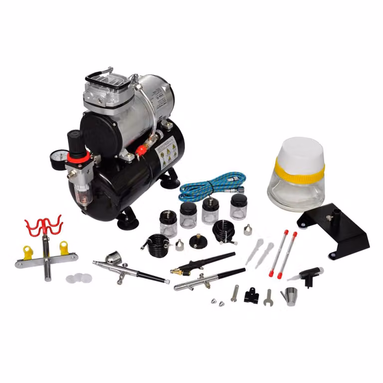 vidaXL Set completo di aerografo professionale con 3 pistole