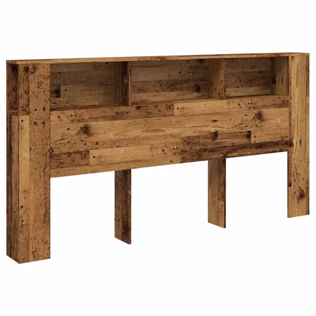 Armadio per testiera contemporaneo con contenitore 200 x 18,5 x 102,5 cm in legno multistrato legno vecchio 02_0050974