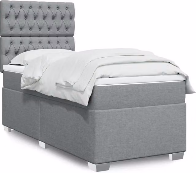 Giroletto a Molle con Materasso Grigio Chiaro 80x200 cm Tessuto 3292622