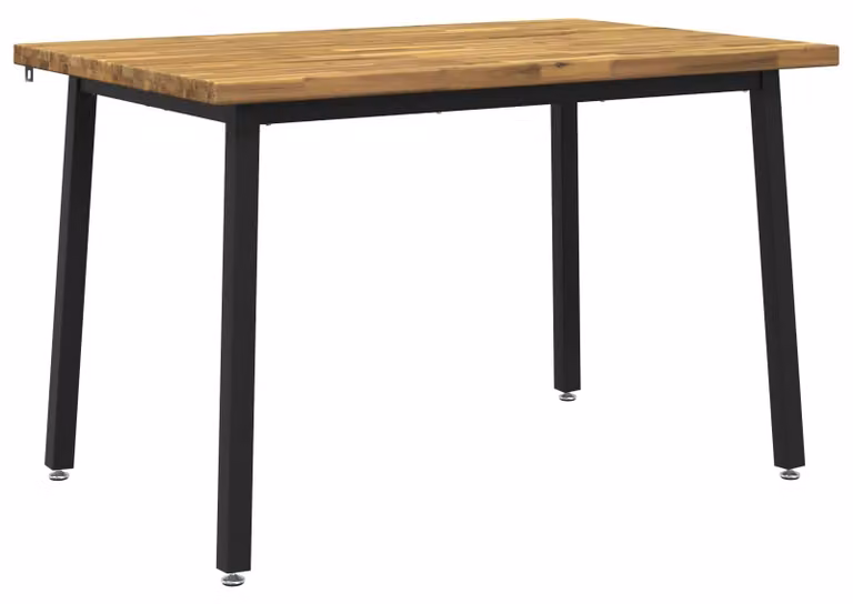 120 x 80 x 75 cm. Tavolo in legno massello di acacia, bianco e nero, forma rettangolare