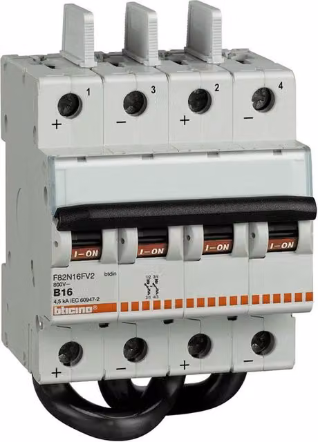 Interruttore magnetotermico BTICINO 2P 10A 4M 800VDC grigio