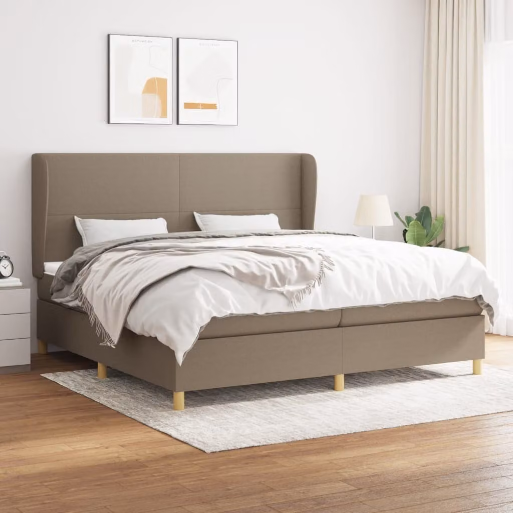 Maison Exclusive - Giroletto a Molle con Materasso Tortora 200x200 cm in Tessuto