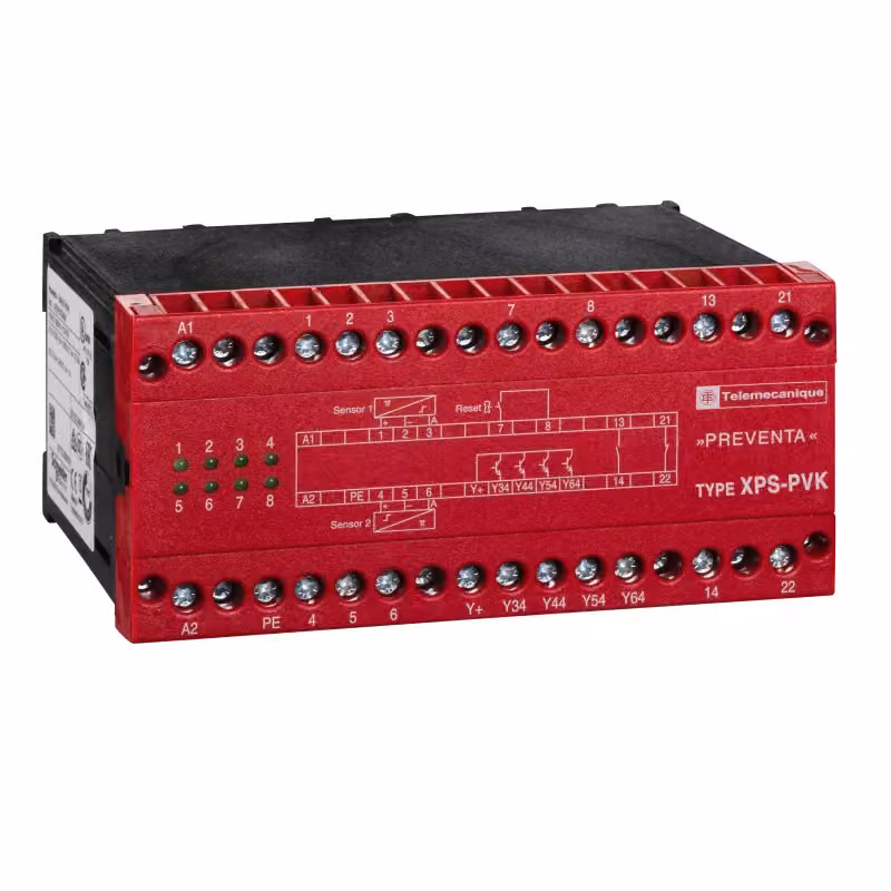 Modulo di sicurezza Schneider Electric, monitoraggio dinamico delle valvole delle presse, 115 V CA XPSPVK3484