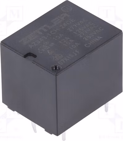 3 relè: bobina elettromagnetica, 24 VDC 10 A / 277 VAC 15 A, modello AZ943-1CH-24DE, elettrico