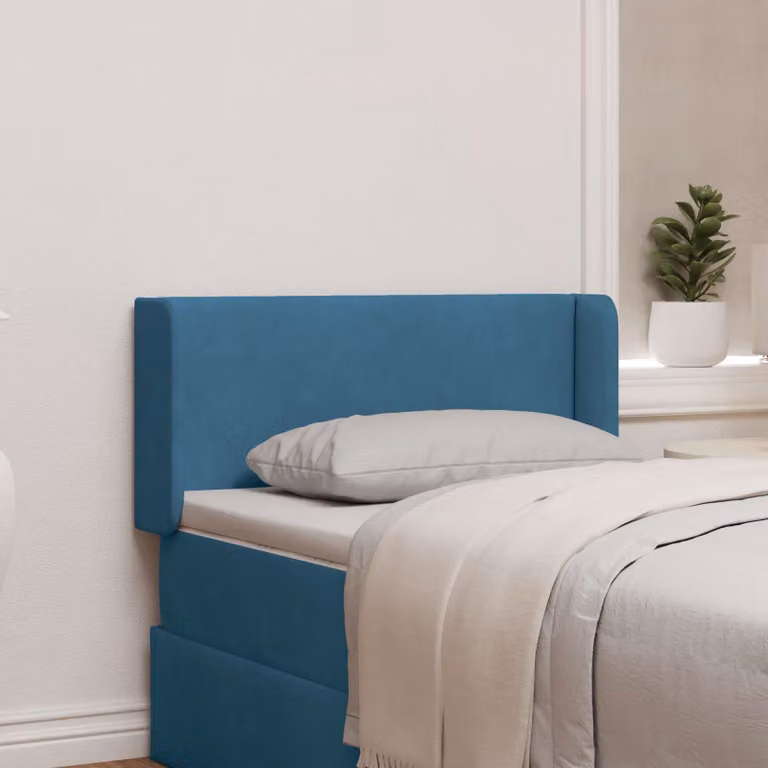vidaXL Testata del Letto in Velluto Blu con Design Moderno L 40,5 x P 40,5 x H 4 cm