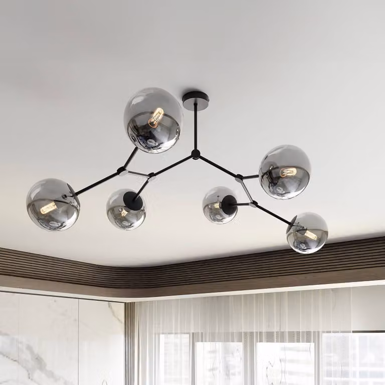 Plafoniera soffitto Space EMIBIG LIGHTING, dimmerabile, Nero, Soggiorno / Sala da pranzo, Metallo, Moderno, Plafoniera