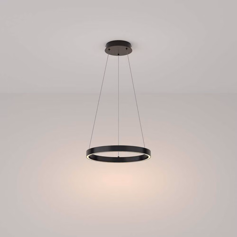 Lampada a sospensione a LED, alluminio nero, H 120 cm