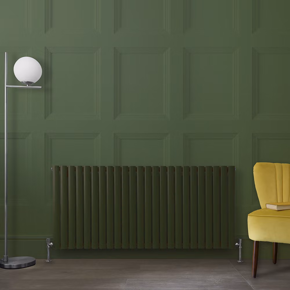 Radiatore di Design Orizzontale Verde (Evergreen) - 635mm x 1416mm - Pannello Doppio  - Revive