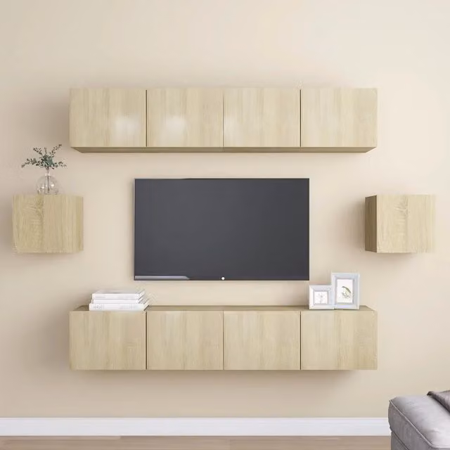 Set di Mobili Porta TV 6 pz-Set di 6 Credenza per TV Rovere Sonoma in Legno Multistrato 998104