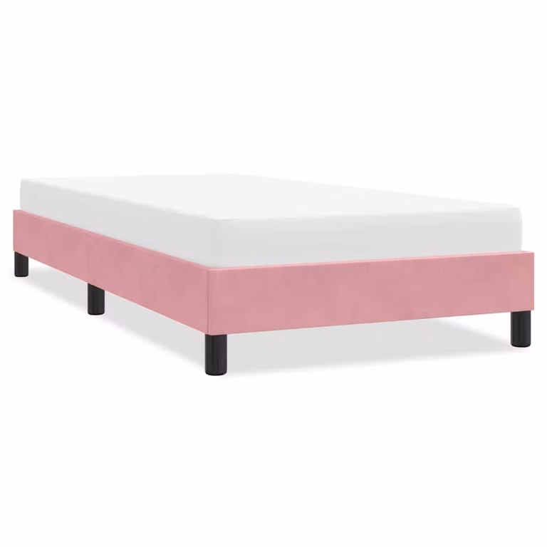 vidaXL Giroletto in Velluto Rosa senza Materasso L: 80 cm, P: 223 cm