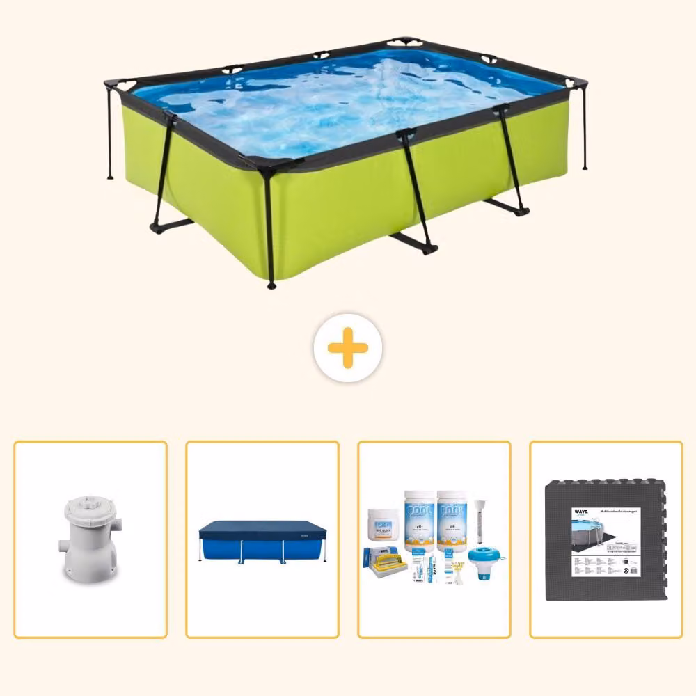 Piscina fuori terra rettangolare - 220x150x65 cm - 5 pezzi - SCB3