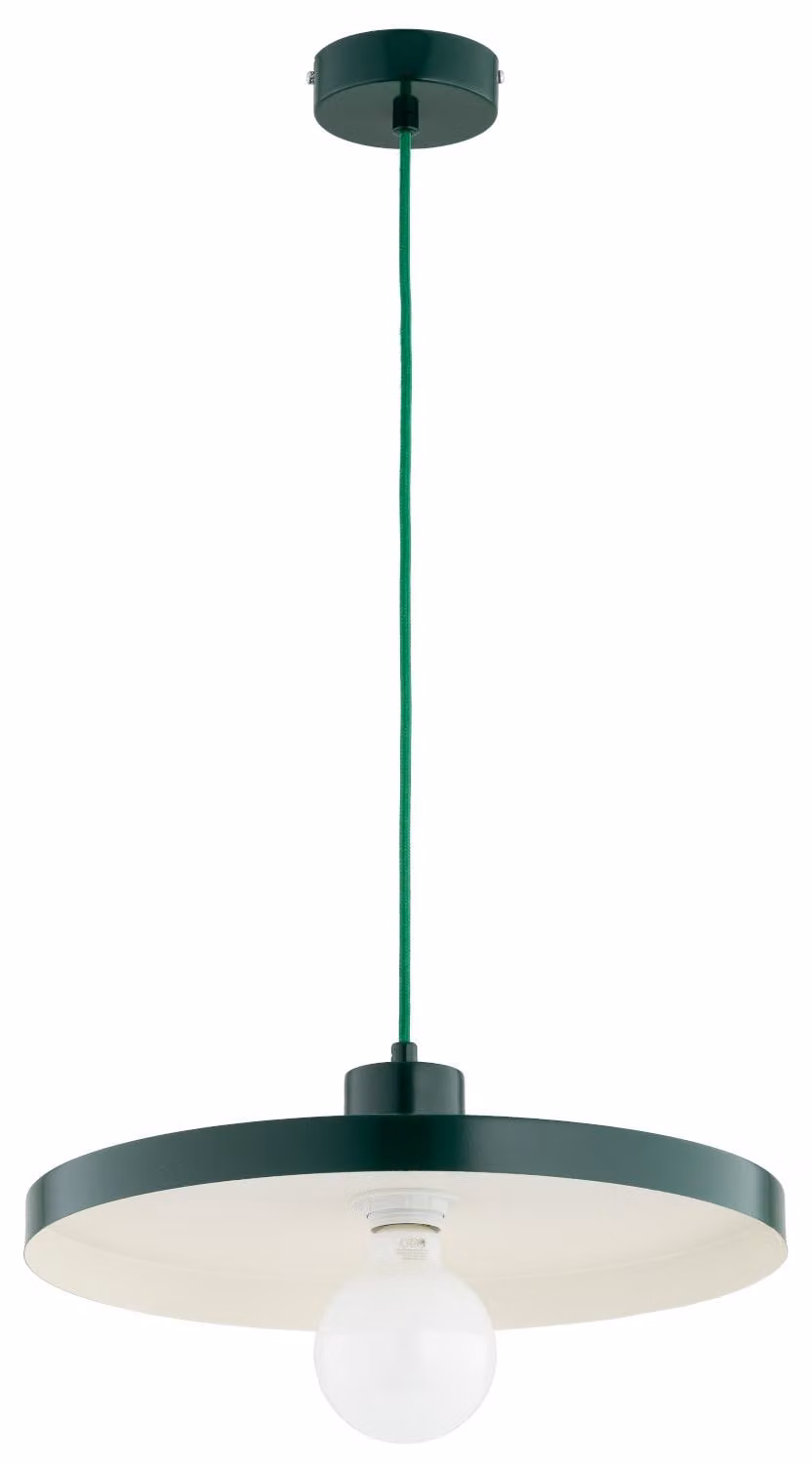 Lampada a sospensione a disco piatto ETERI verde 1xE27x15W in metallo, dimensioni: 80x40x40 cm, IP20, Alfa