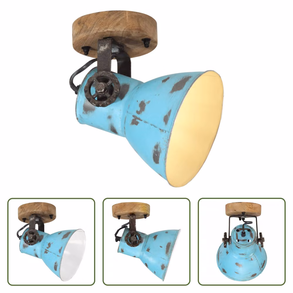 The Living Store Lampada da parete 25 W Blu 11,5x11,5x25 cm E27