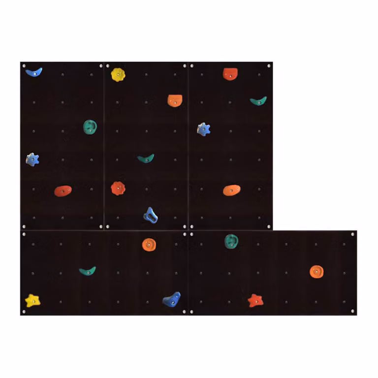 Parete da arrampicata per esterni con pietre colorate e materiale di montaggio per bambini e adulti Dimensioni: 5 pannelli (3,25 m²)