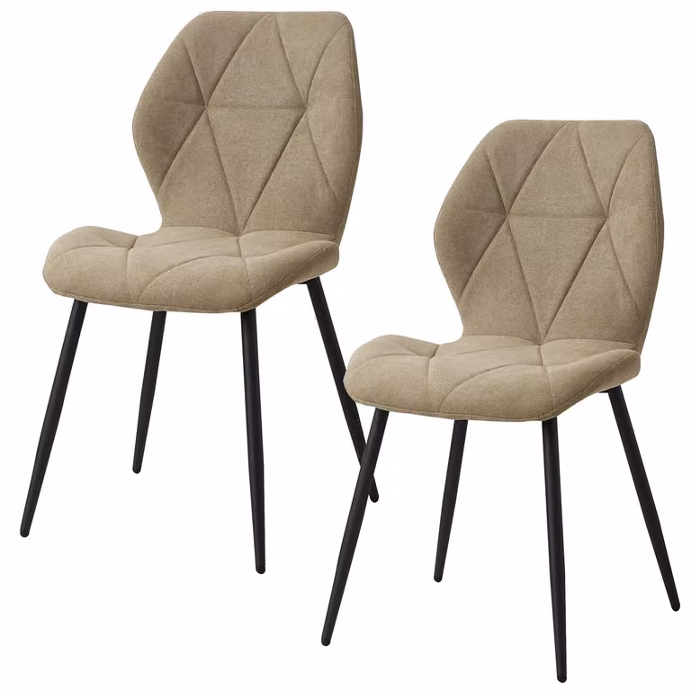 Sedie da pranzo - Set di 2 moderne sedie da pranzo - Struttura in metallo - Design minimalista - Non girevoli - Non regolabili in altezza - Verde