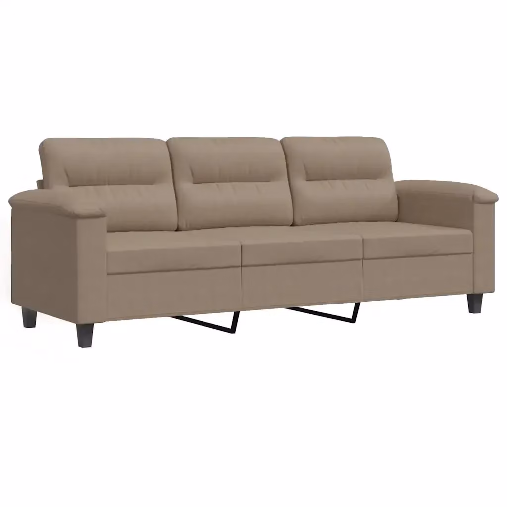 Divano moderno vidaXL in tessuto microfibra beige con struttura in metallo per il tuo soggiorno L: 210 cm, P: 80 cm, H: 77 cm – 2