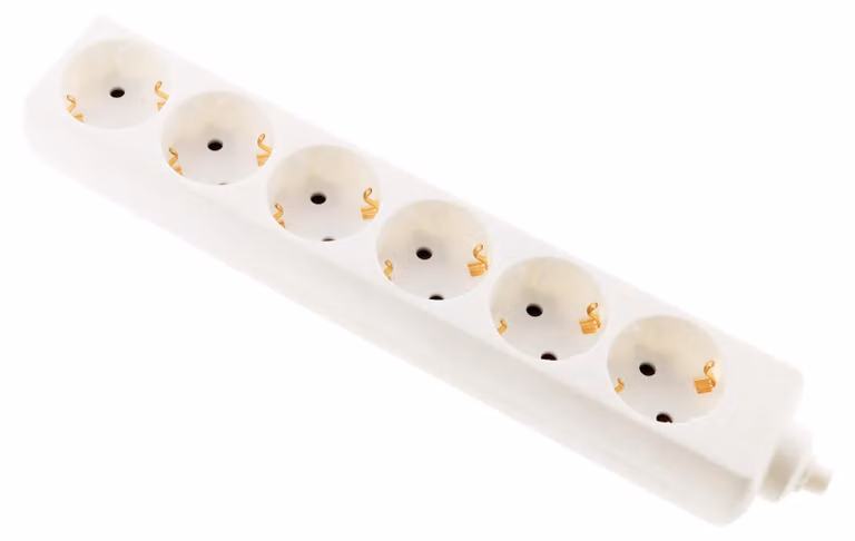 Zenitech, ciabatta multipresa Schuko a 6 prese, 16A, senza cavo, colore bianco