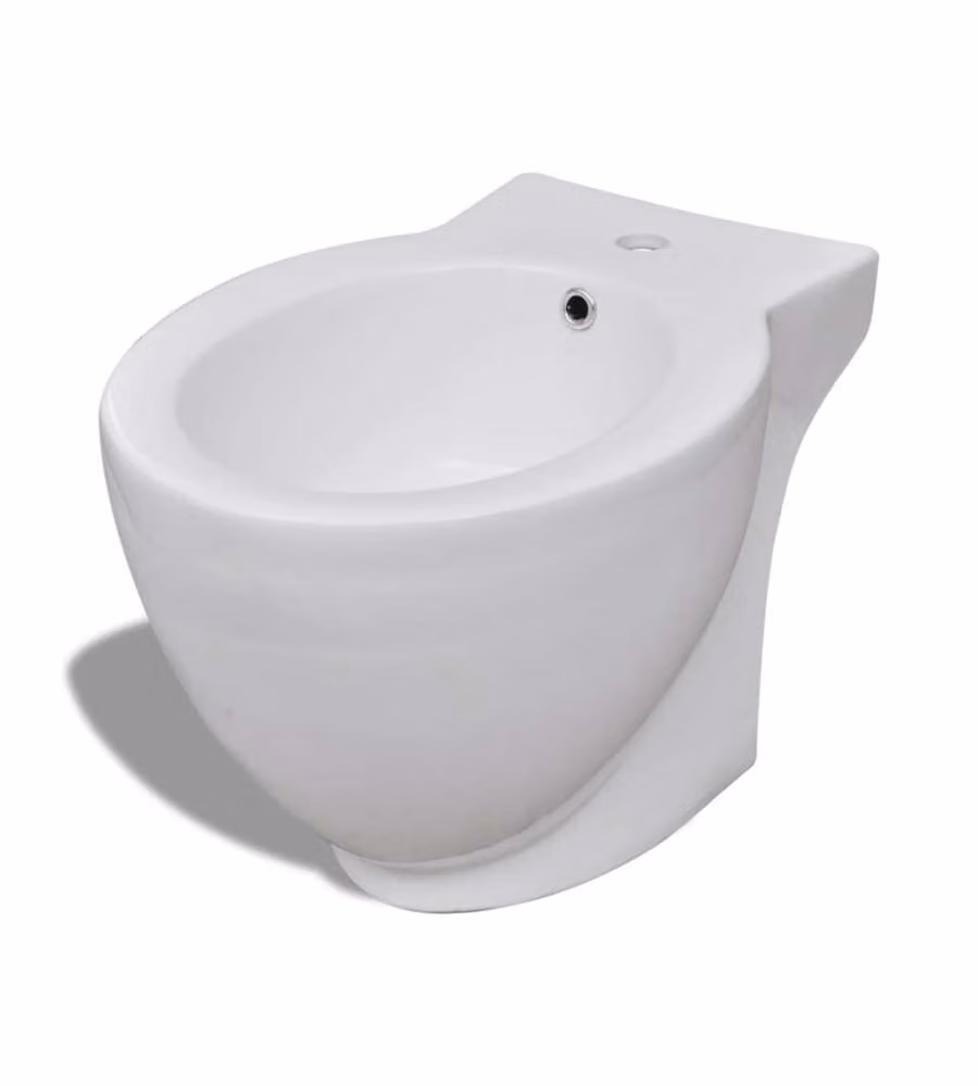 Bidè Rotondo vidaXL in Ceramica Bianca con Piede L/P/H: 40 x 40 x 58 cm – 2