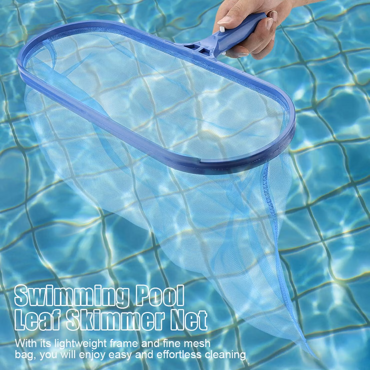 Skimmer per piscine, rete a maglia fine con struttura leggera, ideale per la pulizia di piscine, stagni, vasche da bagno e fontane