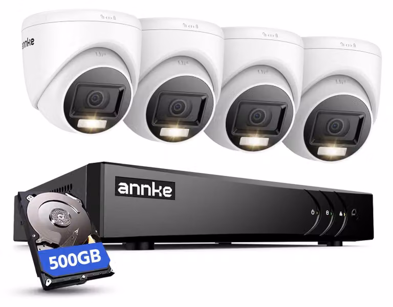 Sistema di sicurezza cablato a 8 canali con 500 GB di memoria - Risoluzione 1080p e visione notturna