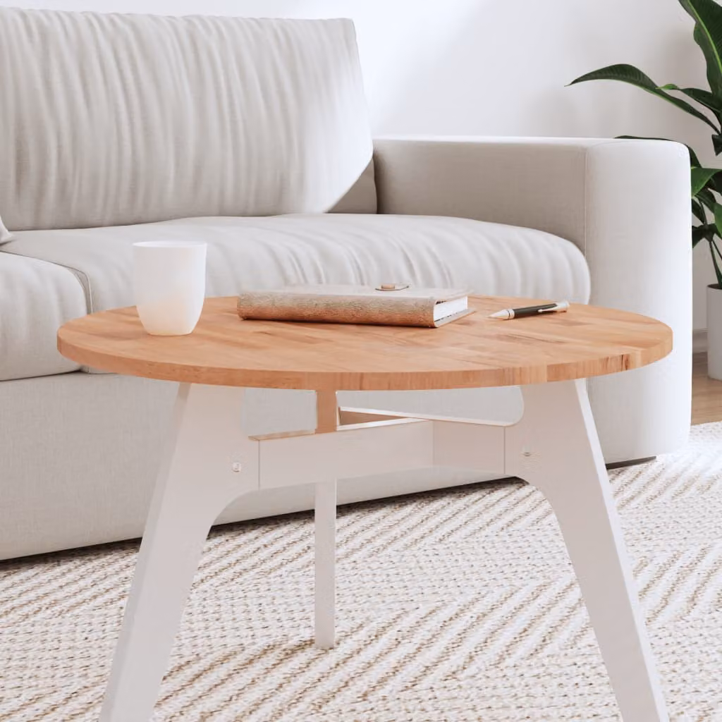 Piano per tavolo rotondo vidaXL in legno massello di faggio marrone Ø 60 x 1,5 cm