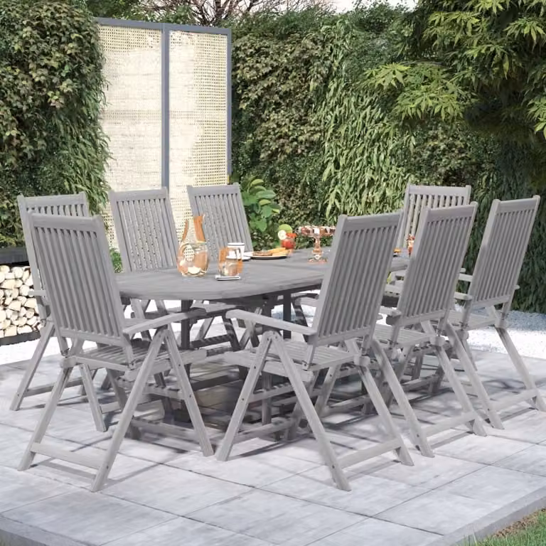 Maison Exclusive - Set da pranzo da giardino in 9 pezzi in legno massello di acacia