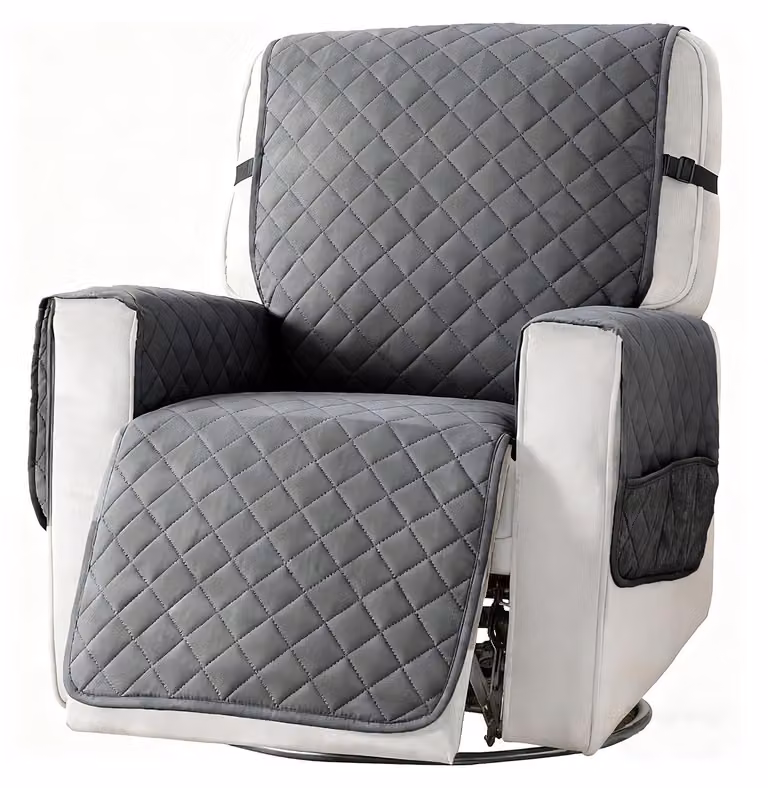 Copertura per poltrona relax con cuscini, color grigio scuro