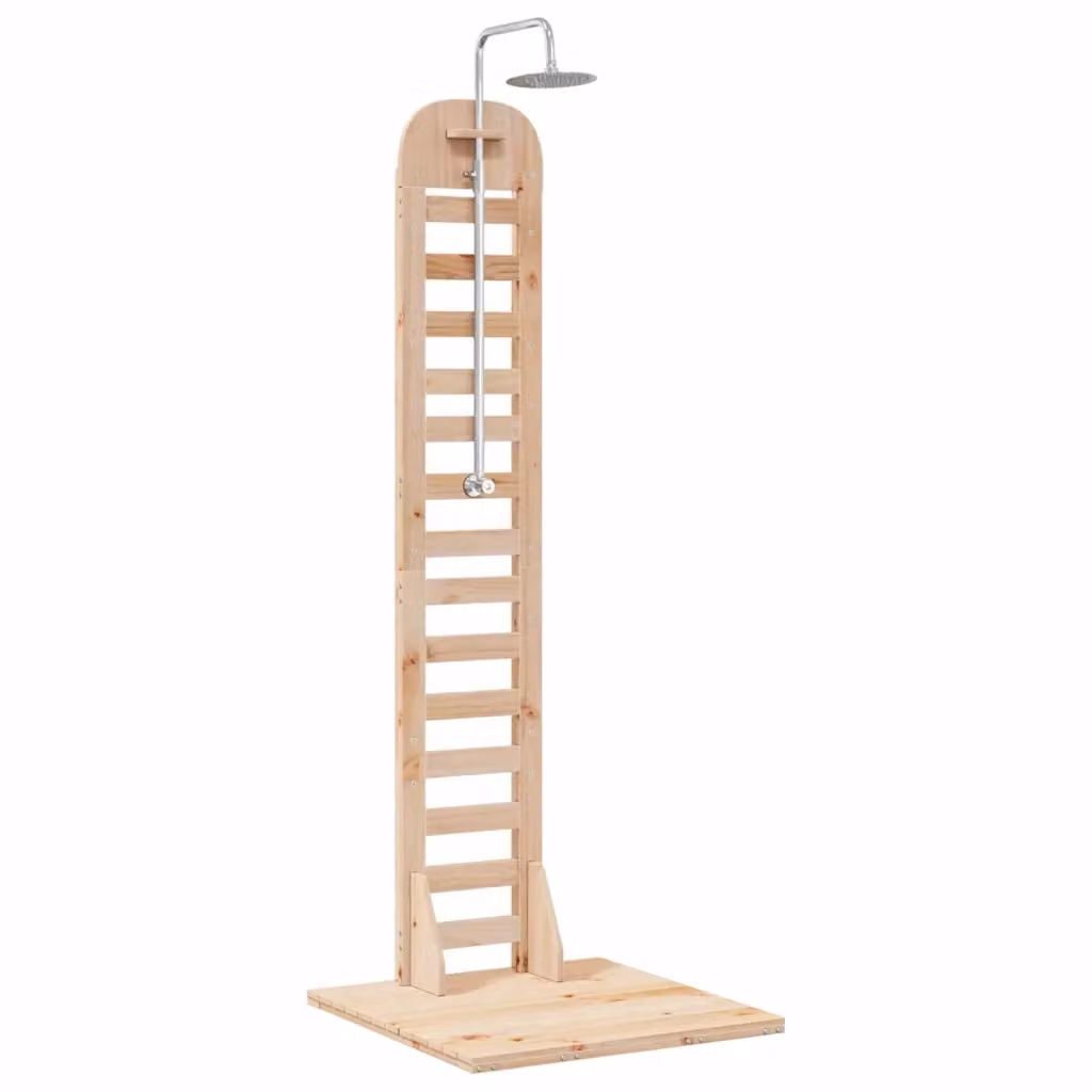 Doccia da esterno Videx in legno e acciaio inox marrone L: 223 cm, P: 76 cm, H: 75 cm – 2