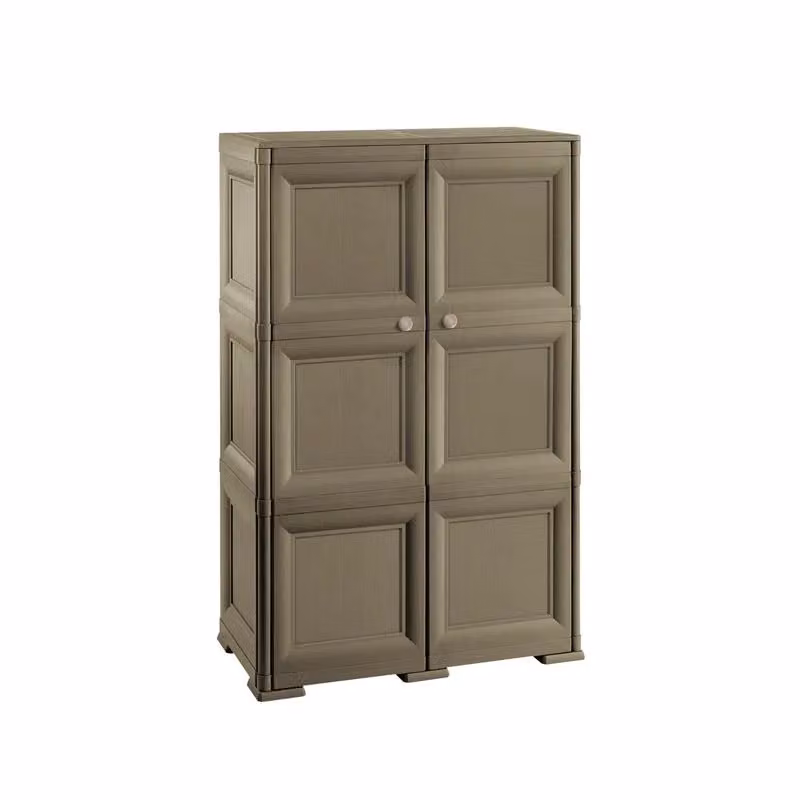 Mobile Multiuso Tontarelli con 2 Ante e 6 Tasche Laterali, Colore Marrone, L/P/H: 79 x 43 x 125 cm – 2