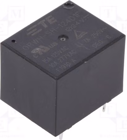 1x Relè: elettromagnetico, 10A/277VAC, bobina: 24VDC, 10A, codice prodotto: 1-1721150-5, elettromagnetico