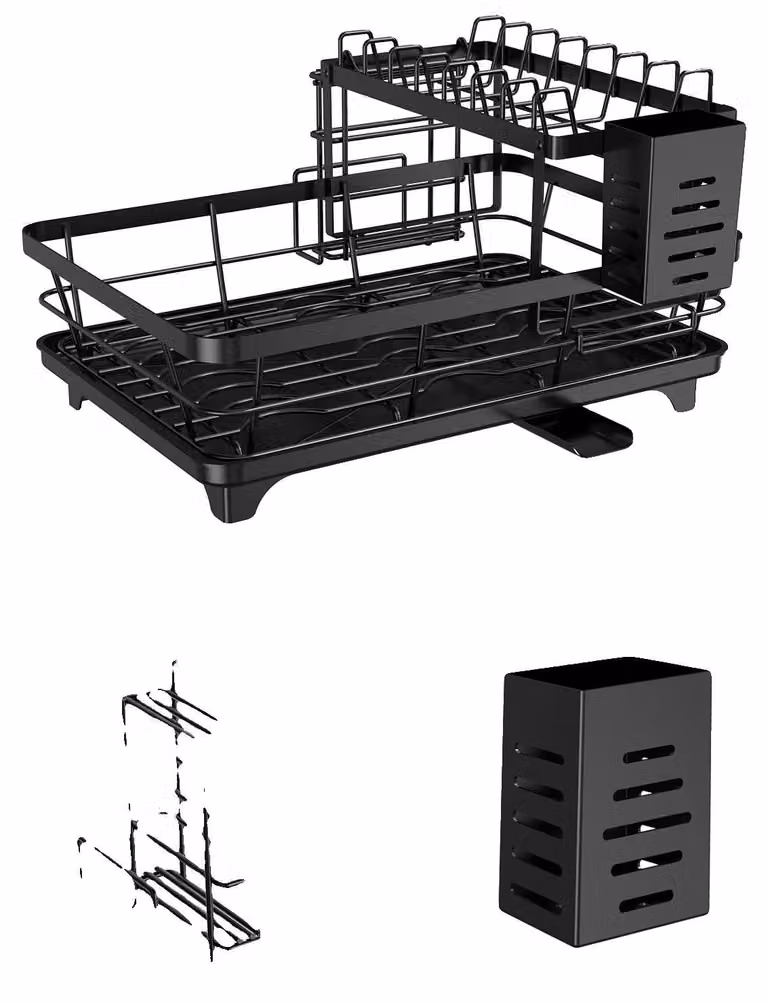 Scaffale a più livelli, design a doppio strato, organizer salvaspazio, 2 ripiani