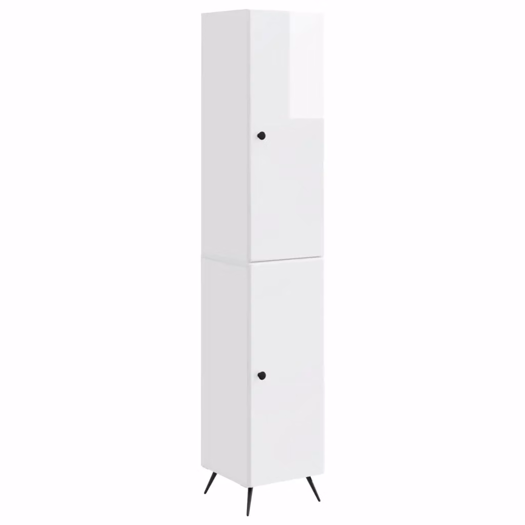 Set di 2 armadi moderni vidaXL in MDF bianco lucido per camera da letto o ufficio – 2