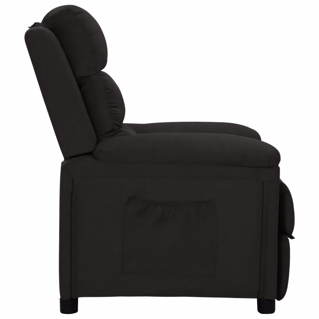 Poltrona Reclinabile Relax vidaXL in Tessuto Nero con Braccioli e Reclinazione Manuale – 2