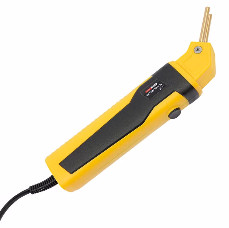 Apparecchio per la riparazione della plastica - Set saldatrice a graffette da 100W - Per paraurti e componenti in plastica - Spina EU da 220V - Con custodia e accessori - Giallo