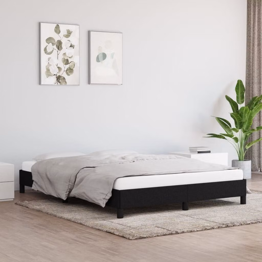 The Living Store Struttura letto nera 140x190 cm in tessuto