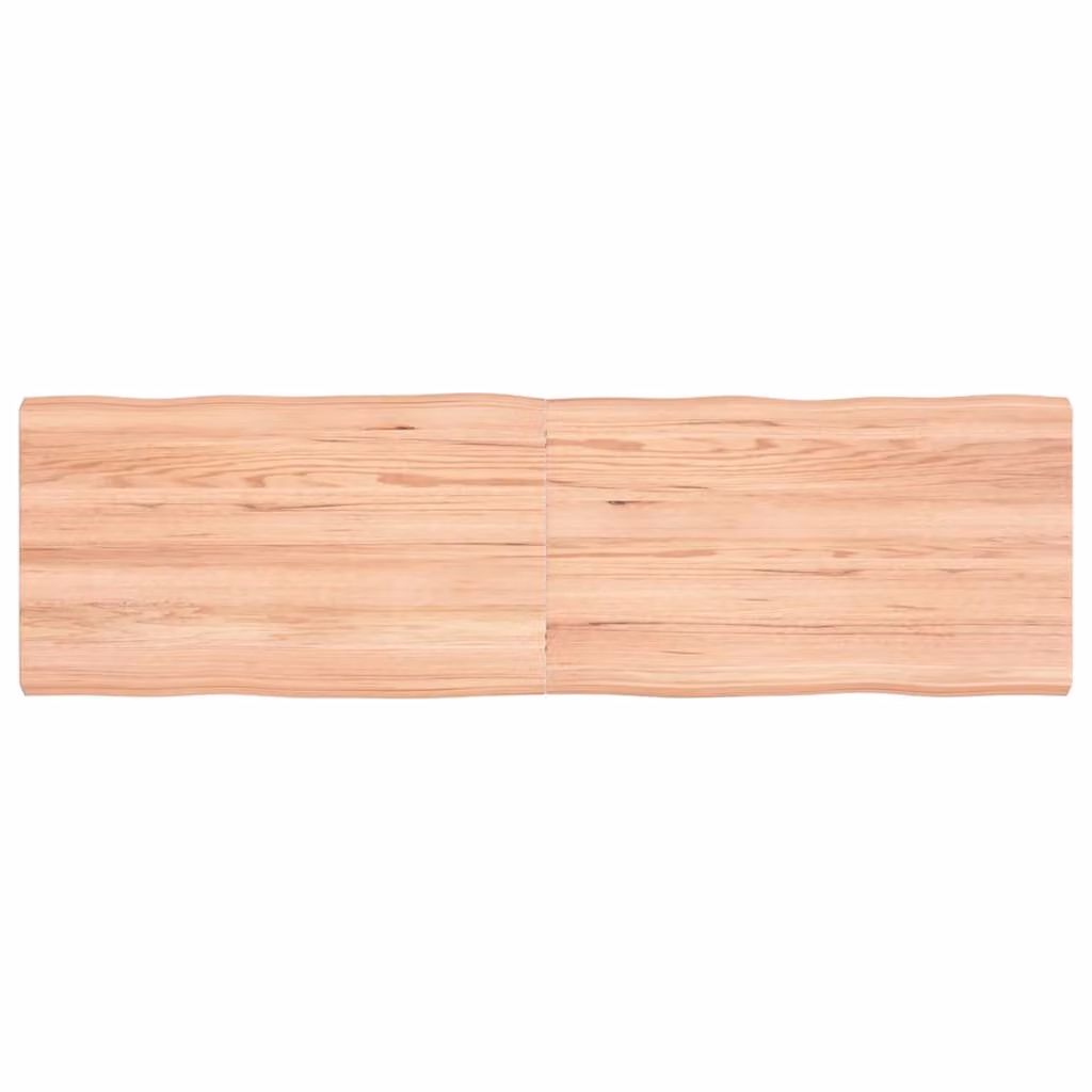 Piano Tavolo in Rovere con Bordo Naturale Marrone Chiaro vidaXL L: 140 cm, P: 40 cm, H: 2,4-4 cm