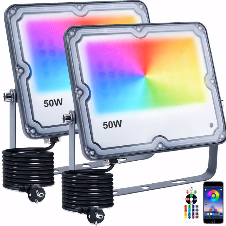 Striscia LED RGB da 50W, con Bluetooth, grado di protezione IP66, 16 milioni di colori, 28 modalità